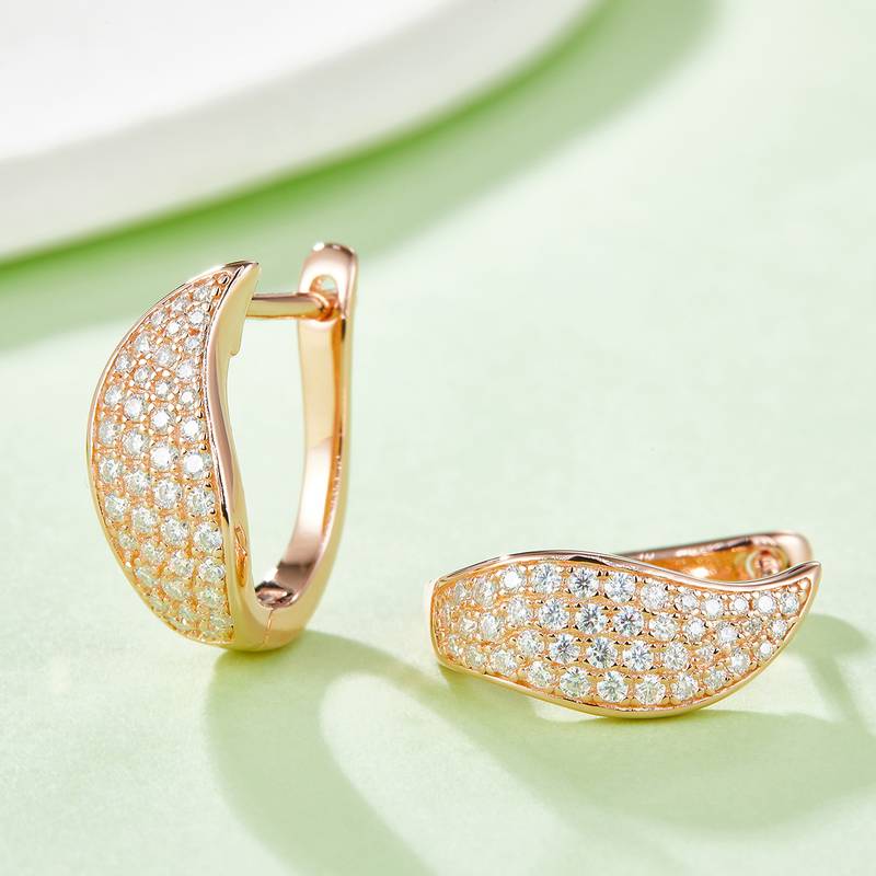 四排对半耳环S925银Moissanite厘石D级0.5ct